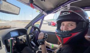 Christina Vithoulkas driving her Drift Car