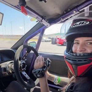 Christina Vithoulkas driving her Drift Car